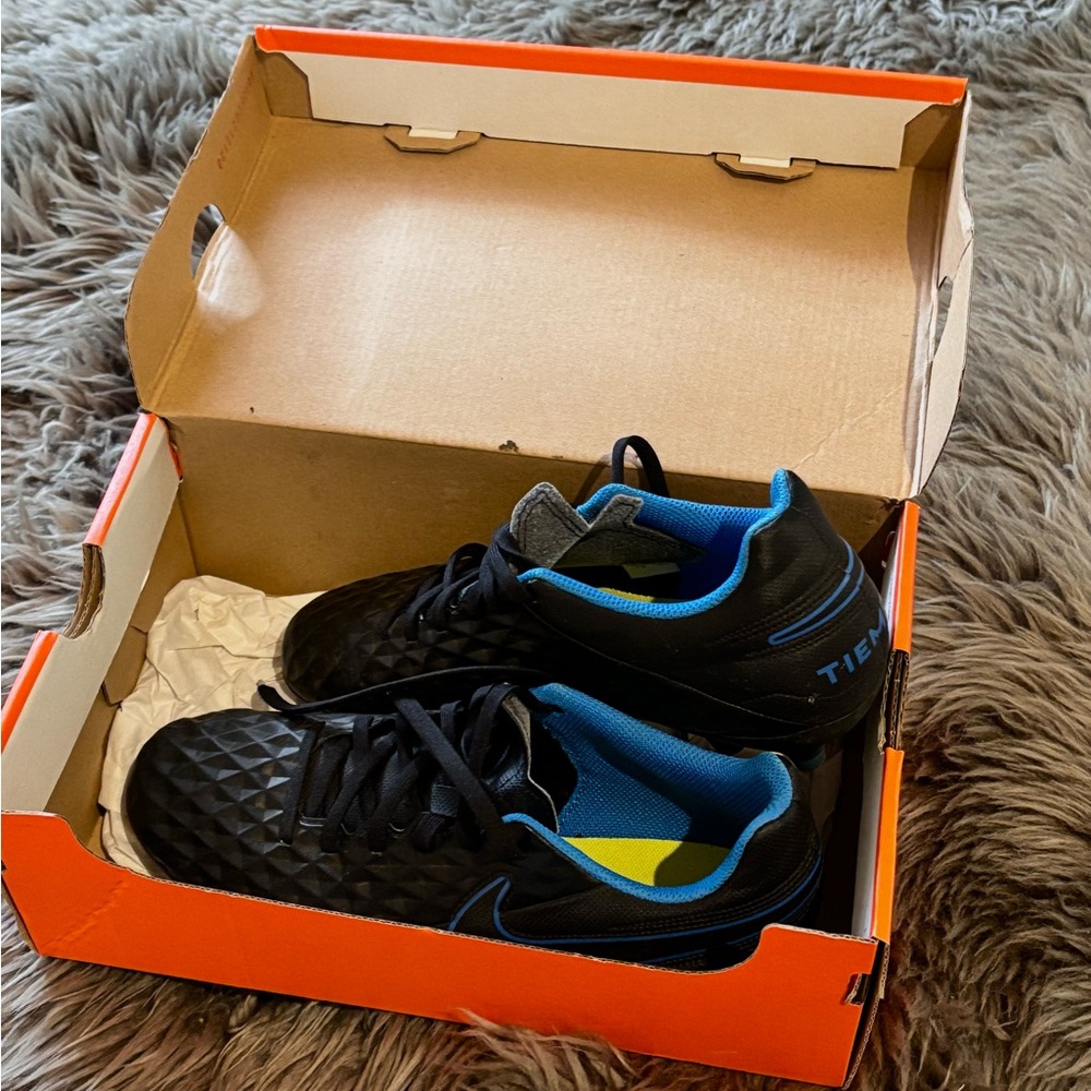 Nike Tiempo Legend 8 Club TF Turf Cleets – Black/Blue